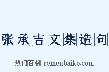 张承吉文集造句是什么意思的图片
